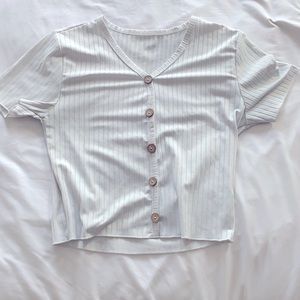 White ribbed crop top